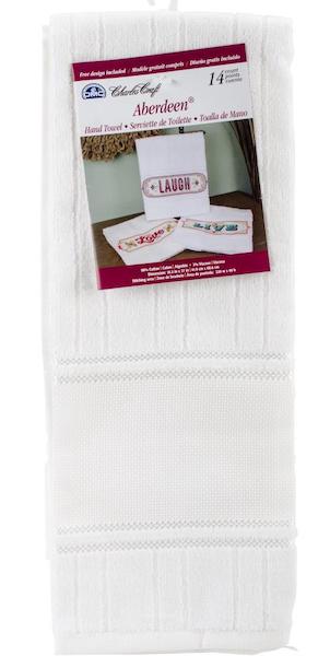 Serviette à broder Aberdeen - blanc