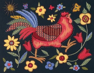 Coq sur fond noir