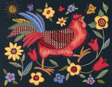 Coq sur fond noir