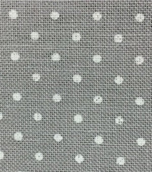 Zweigart - lin belfast 32 count - gris à pois blancs - 19 x 55 pouces