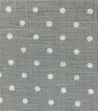 Zweigart - lin belfast 32 count - gris à pois blancs - 19 x 27 pouces