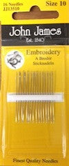 Aiguilles John James pour broderie - grosseur 10