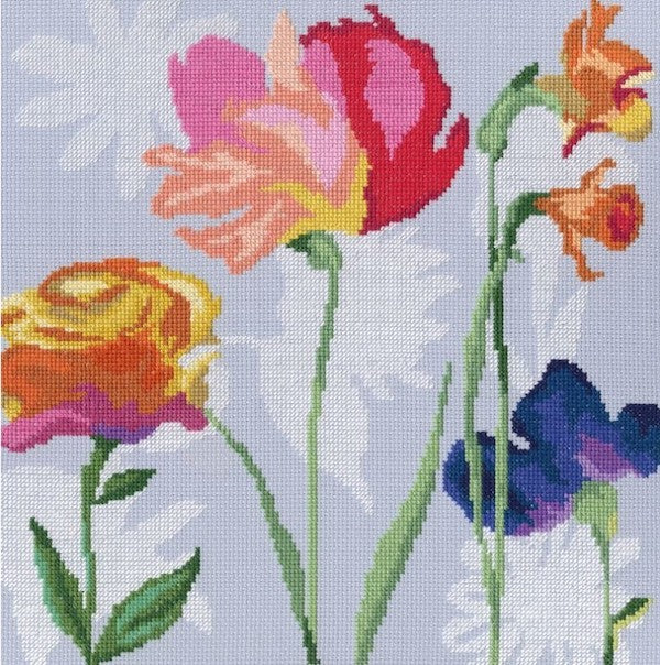 kit point de croix - Flowers of the rainbow