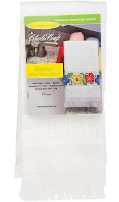 Serviette à broder Maxton - blanc