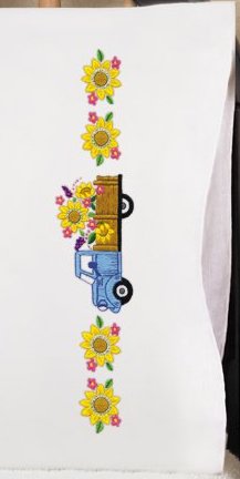 Taies d'oreiller - camion et tournesols