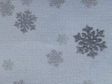 Aida 18 count imprimée - flocons argent