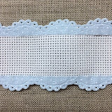 Bande aida blanche - 2,8 cm - 1,1 pouce - bordure dentelle bleue
