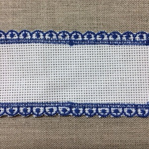 Bande aida blanche - 4 cm - 1,5 pouce - bordure bleue