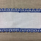 Bande aida blanche - 4 cm - 1,5 pouce - bordure bleue