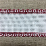 Bande aida blanche - 4 cm - 1,5 pouce - bordure bourgogne