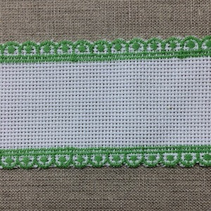 Bande aida blanche - 4 cm - 1,5 pouce - bordure verte