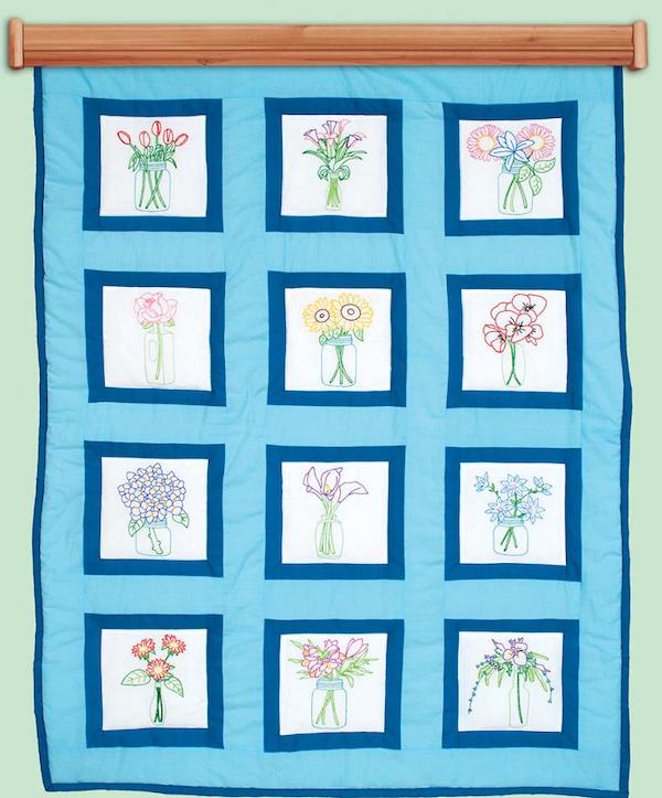 Ensemble de blocs - Fleurs dans un vase