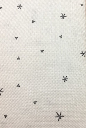 Zweigart - lin belfast 32 count - blanc motifs gris - 19 x 27 count